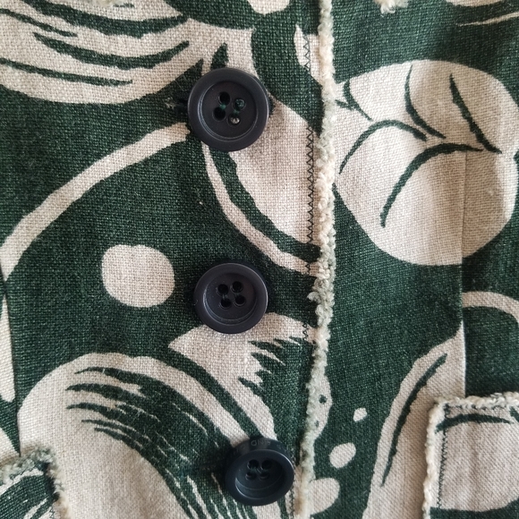 MOSCHINO CHEAP AND CHIC Vintage Floral Linen Button Front Blazer - Picture 4 of 10